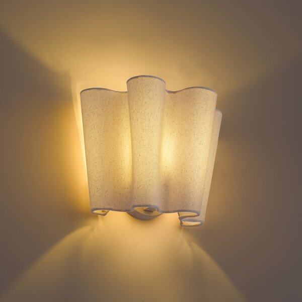 Lampada da parete Japandi beige con lino 20 cm - Oyster