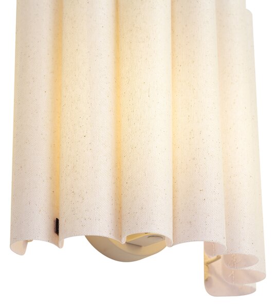 Lampada da parete Japandi Beige con lino 26 cm - Scallop