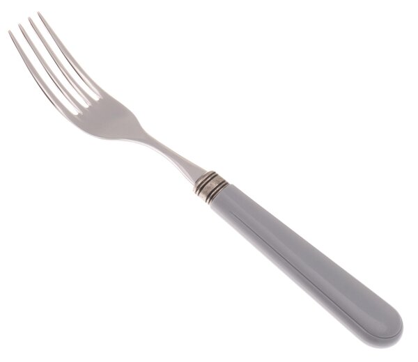 Forchetta tavola MIstral Set di 6 Pezzi in acciaio 18.10 AISI430 Lunghezza 26 manico in polipropilene PPL con ghiera metallica lavabile in lavastoviglie Grigio
