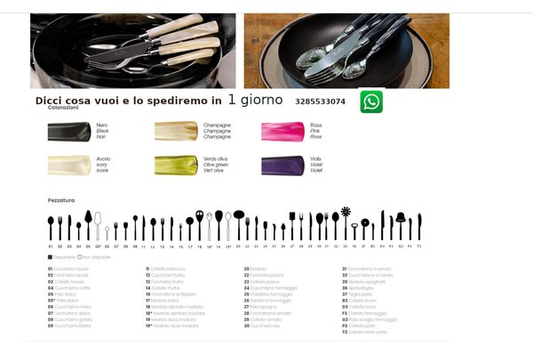 Forchettine da Dolce set da 6 pezzi GIADA in acciaio inox 18/10 manico in metacrilato spessore 2,5 mm colorato nero