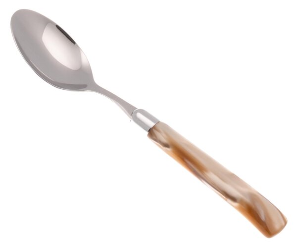 Cucchiaio da Tavola/Minestra modello Giada Set di 6 Pezzi in acciaio 18.10 Lunghezza 26 cm manico in PMMA lavabile in lavastoviglie Champagne
