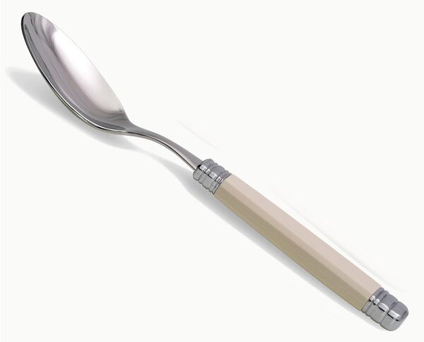 Cucchiaio da Tavola/Rossini modello Mistral Set di 6 Pezzi in acciaio 18.10 Lunghezza 26 cm manico in PA lavabile in lavastoviglie Avorio