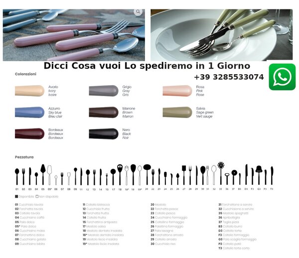 Cucchiaio da Tavola/Rossini modello Mistral Set di 6 Pezzi in acciaio 18.10 Lunghezza 26 cm manico in PA lavabile in lavastoviglie Avorio