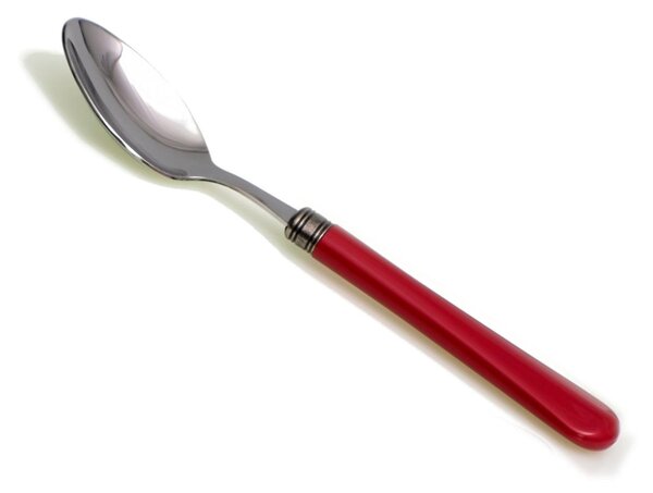 Cucchiaino da Caff� modello Giulietta Set di 6 cucchiaini in acciaio 18.10 AISI430 Lunghezza 14,5 cm manico in PBT lavabile in lavastoviglie Rosso