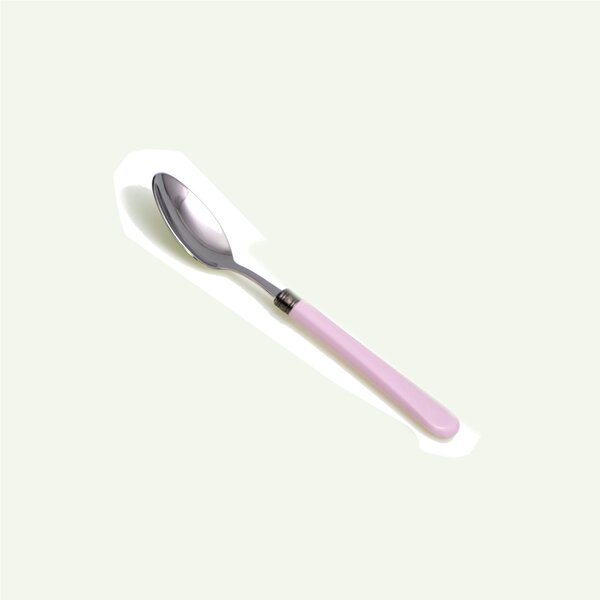Cucchiaino da Caff� modello Giulieta Set di 6 cucchiaini in acciaio 18.10 AISI430 Lunghezza 14,5 cm manico in PBT lavabile in lavastoviglie Rosa