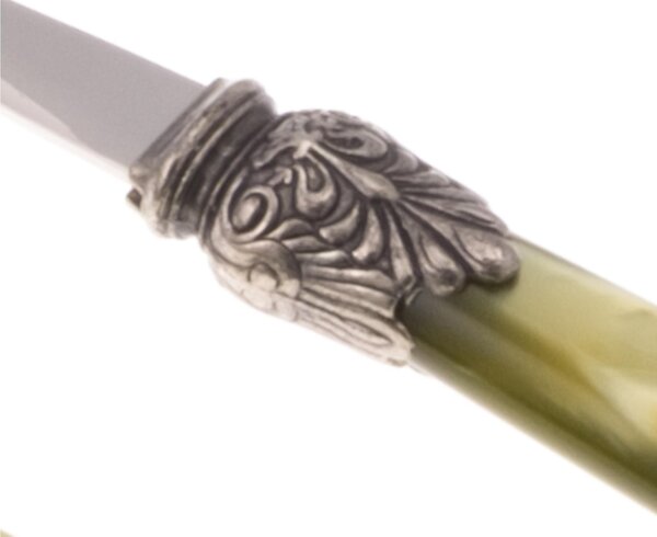 Forchettine da Dolce set da 6 pezzi ELENA in acciaio inox 18/10 manico in metacrilato spessore 1,5 mm colorato verde oliva