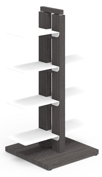 Libreria verticale a colonna DOPPIA ZIA BICE 42x30xh 65 cm con struttura I in legno massello di faggio evaporato colore NERO Mensole in acciaio smaltato