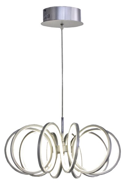 Lampada a sospensione a LED SHINE 2 in acciaio e policarbonato 35x35xh120 cm 40 W- 3900 Lumen , colore silver satinato