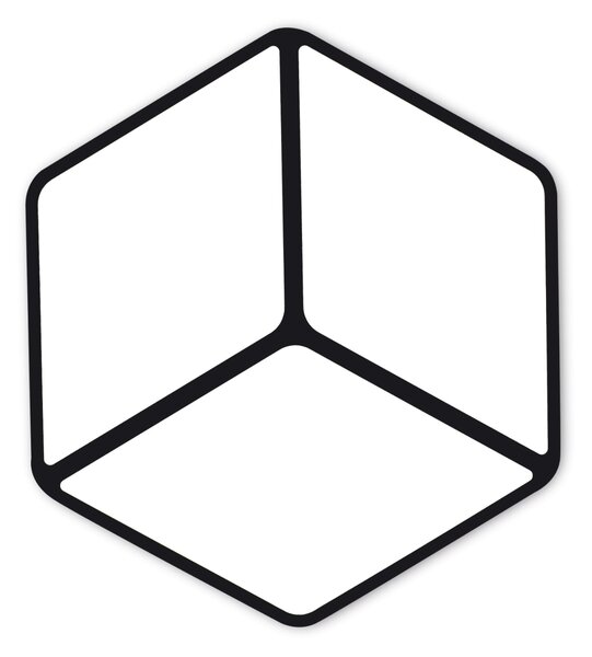 Applique da Muro a LED CUBIKA in alluminio e policarbonato 50x50xh5 cm 25 W- 1400 Lumen , effetto 3 D cubi binaco e filo nero