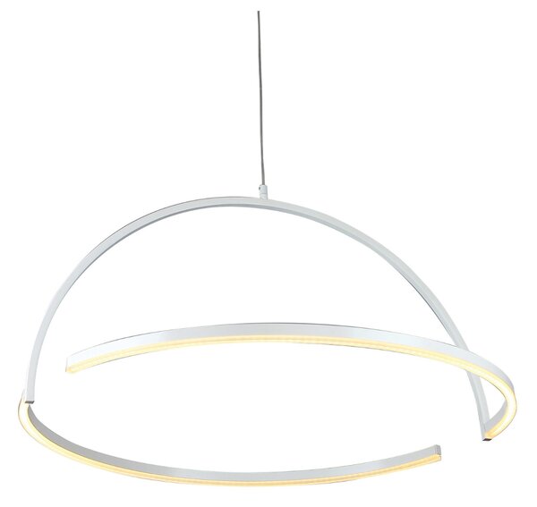 Lampada a da soffitto a LED RENDITION in Alluminio E Policarbonato 80x80xh 10-120 (filo) cm- 48 W- 2224 Lumen finitura Colore bianco
