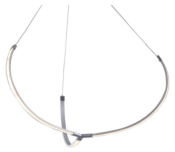 Lampada a da soffitto a LED EVOLUTION in Alluminio e Policarbonato 60x60xh 10-120 (filo) cm- 24 W- 1880 Lumen finitura Colore Aregento
