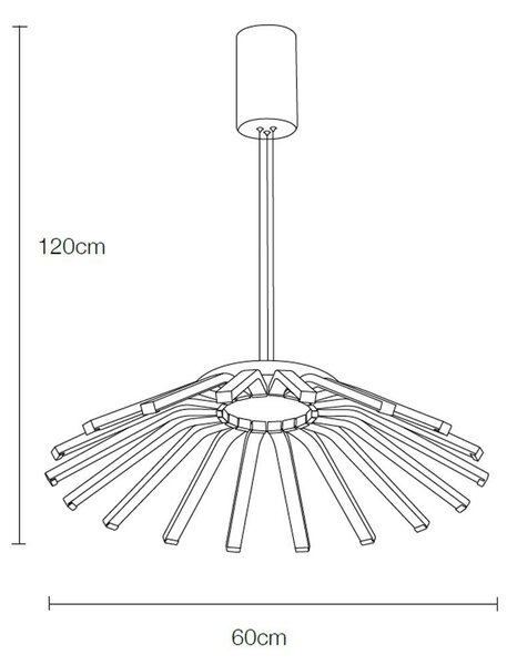 Lampada a sospensione a LED GREGAL in Alluminio e policarbonato 60x60xh filo 120 cm - 90 W- 4895 Lumen Colore bianco