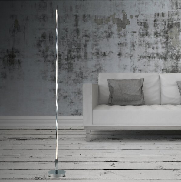 Lampada da Terra a LED SHINE F h140 cm in alluminio e policarbonato 15x15xh1410 cm 14 W- 1140 Lumen , colore silver satinato