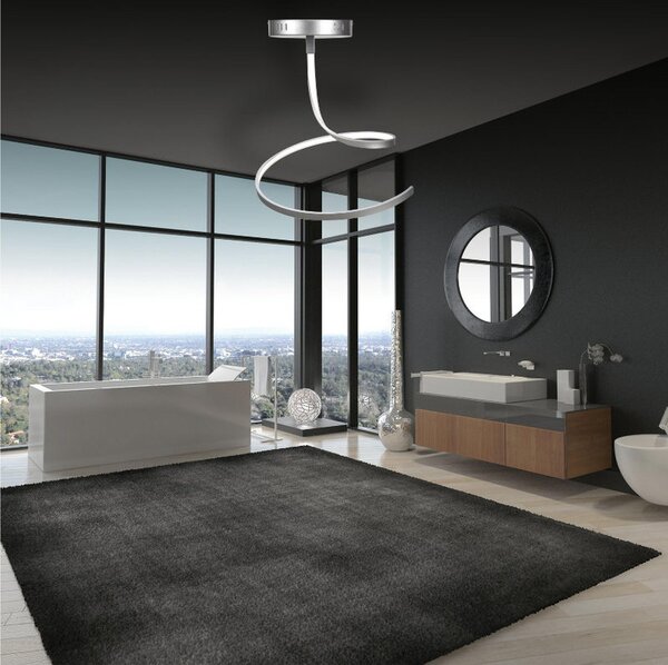 Plafoniera Lampada Da Soffito a LED SHINE 6 in acciaio e policarbonato 40x40xh40 cm 18 W- 1840 Lumen , colore silver satinato