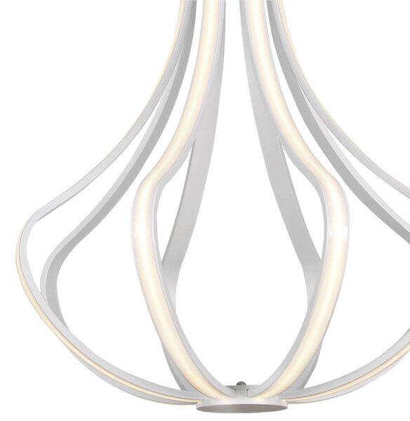 Lampada a sospensione a LED SHINE X in acciaio e policarbonato 63x63xh120 cm 69 W- 4150 Lumen , colore silver satinato