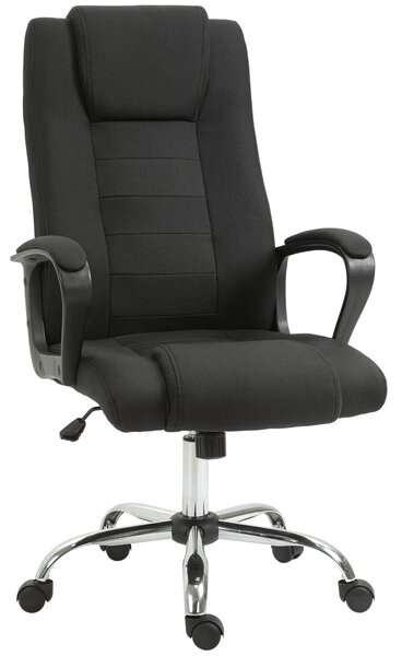 Vinsetto Sedia da Ufficio Ergonomica, Basculante e Imbottita con Altezza Regolabile, 62x76x110-119 cm, Nero | Aosom Italy