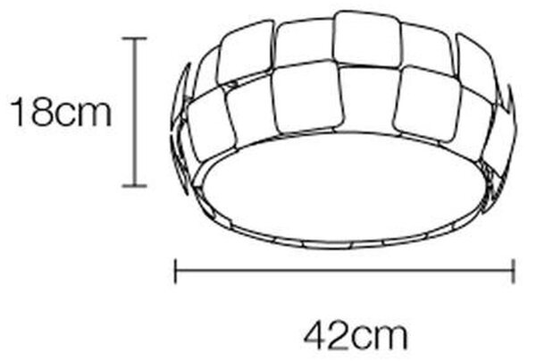 Lampada a sospensione a LED BEACON in Acciaio e policarbonato 42x42xh18 cm - 25 W- 2460 Lumen Colore bianco