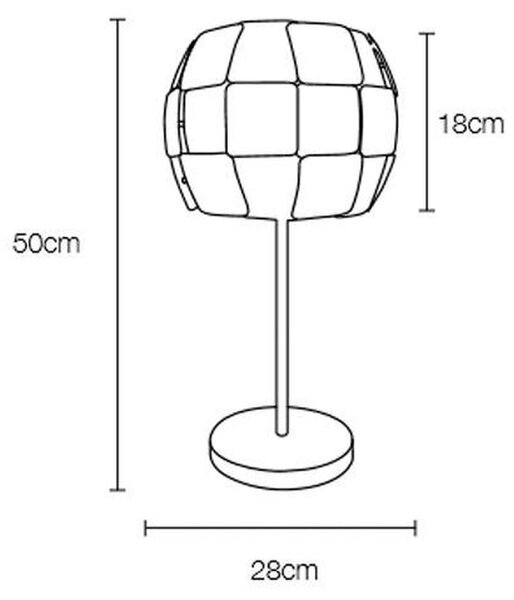 Lampada da tavolo Abat Jour a LED BEACON T acciaio e Policarbonato 28x28xh50 cm 10 W- 900 Lumen , colore bianco