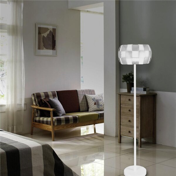 Lampada da Terra LED BEACON F acciaio e Policarbonato 38x38xh145 cm 13 W- 1200 Lumen , colore bianco