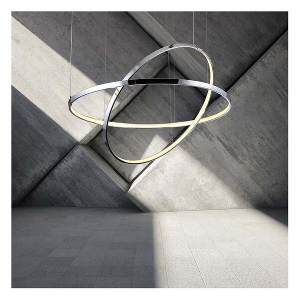 Lampada a da soffitto a LED OMEGA in Alluminio e Policarbonato 60x60xh 10-120 (filo) cm- 41 W- 3680 Lumen finitura Colore nero