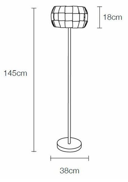Lampada da Terra LED BEACON F acciaio e Policarbonato 38x38xh145 cm 13 W- 1200 Lumen , colore bianco