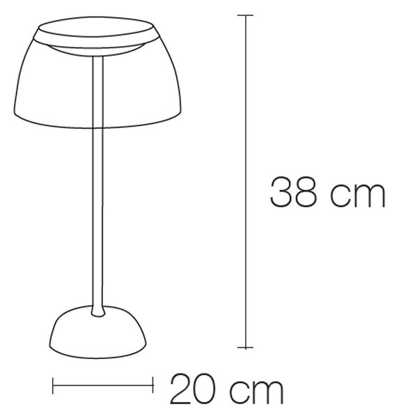Lampada da Tavola a LED TORCH in Alluminio e policarbonato 20x20xh 38 cm- 8 W- 650 Lumen Colore Argento