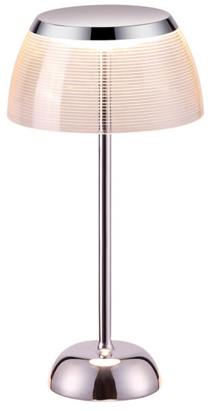 Lampada da Tavola a LED TORCH in Alluminio e policarbonato 20x20xh 38 cm- 8 W- 650 Lumen Colore Argento