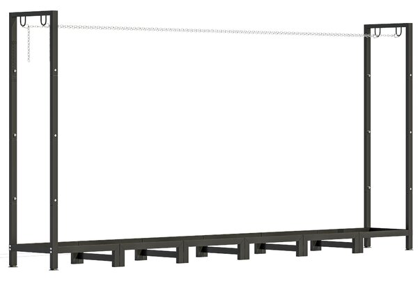 Outsunny Legnaia da 0.8m³ Regolabile con Telo Impermeabile e Catene in Acciaio, 235x31x116 cm, Nero | Aosom Italy