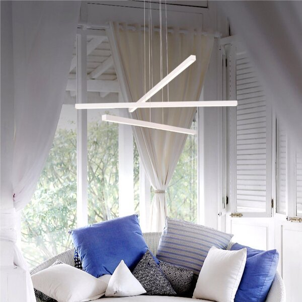 Lampada Da Soffito a LED Pendenti FIDELIA in Acciaio e policarbonato 12x90h FILI 120 cm 48 W- 2750 Lumen , colore Bianco