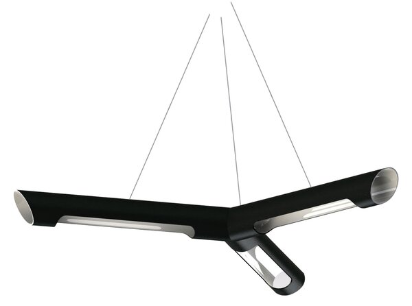 Lampada a sospensione a LED LONG in acciaio e policarbonato 90x90xh120 cm 21 W- 1950 Lumen , colore nero