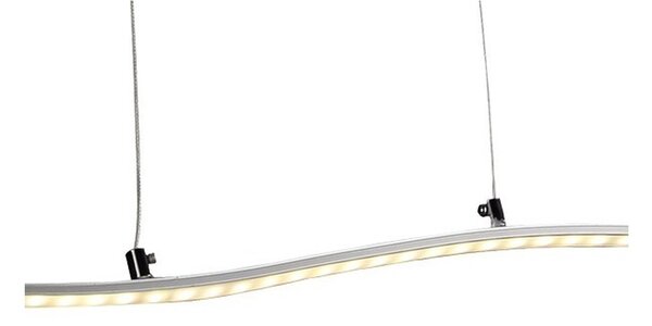 Lampada Da Soffito a LED SCORPIUS in acciaio e policarbonato 90x20xh120 cm 18 W- 1750 Lumen , colore satinato silver