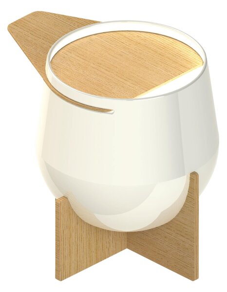 Lampada Da Tavolo a LED NICE in Legno -Acciaio 35x35xh43 cm- 48 W- 2224 Lumen finitura Colore bianco laccato