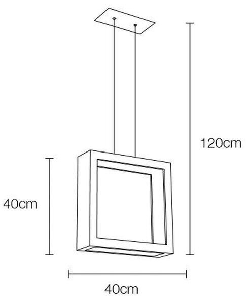 Lampada a sospensione a LED ANCLE in acciaio e policarbonato 40x40xh120 cm MAX - 40 W- 3880 Lumen Laccato bianco