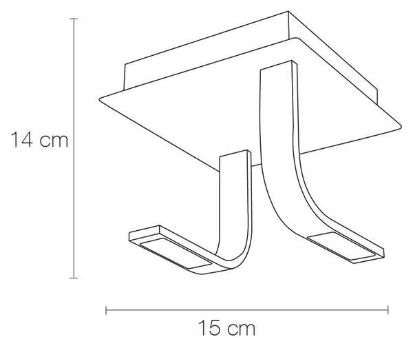 Applique da Muro A LED Doppia ADDAGIO in alluminio e policarbonato 15xh14 cm - 10 W- 900 Lumen cromo