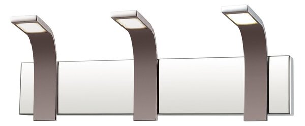 Applique da Muro A LED 3 Lampade ADDAGIO W3 in alluminio e policarbonato 55xh14 cm - 15 W- 1350 Lumen cromo