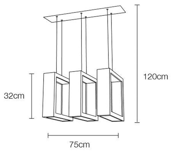 Lampada a sospensione a LED ANCLE2 in acciaio e policarbonato 75xh120 cm MAX 32 MIN - 96 W- 6664 Lumen Laccato bianco