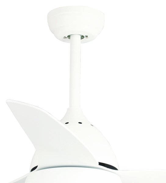Ventilatore da soffitto acciaio e Pale in ABS design BRISA con telecomando 1320xh380-532 mm max con luce 18 W colore Bianco