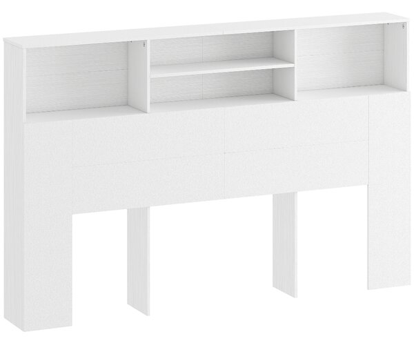 HOMCOM Testiera Letto Autoportante 160 cm con Scomparti, Testiera Letto Matrimoniale con 4 Spazi Aperti, 160x20.2x108.2 cm, Bianco | Aosom Italy