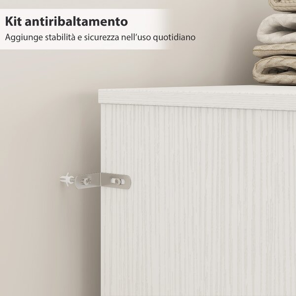 HOMCOM Testiera Letto Autoportante 160 cm con Scomparti, Testiera Letto Matrimoniale con 4 Spazi Aperti, 160x20.2x108.2 cm, Bianco | Aosom Italy