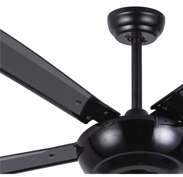 Ventilatore da soffitto acciaio e Pale in ABS XL MONSOON con telecomando 1422xh280-400 mm max colore NERO
