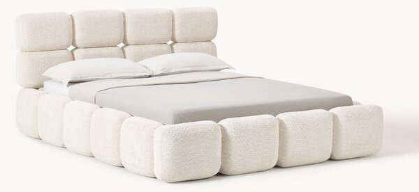 Letto imbottito in teddy-bouclé Tayla