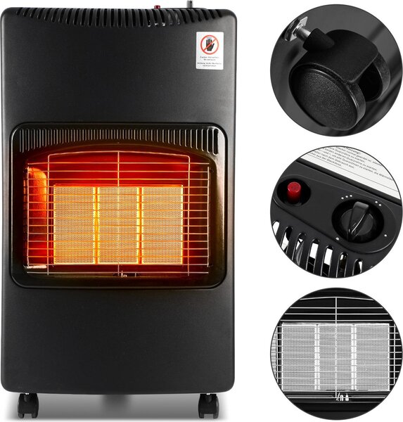 Stufa a gas Vigevee da 4,2 kW con tecnologia a infrarossi, 3 livelli di potenza e adattatori