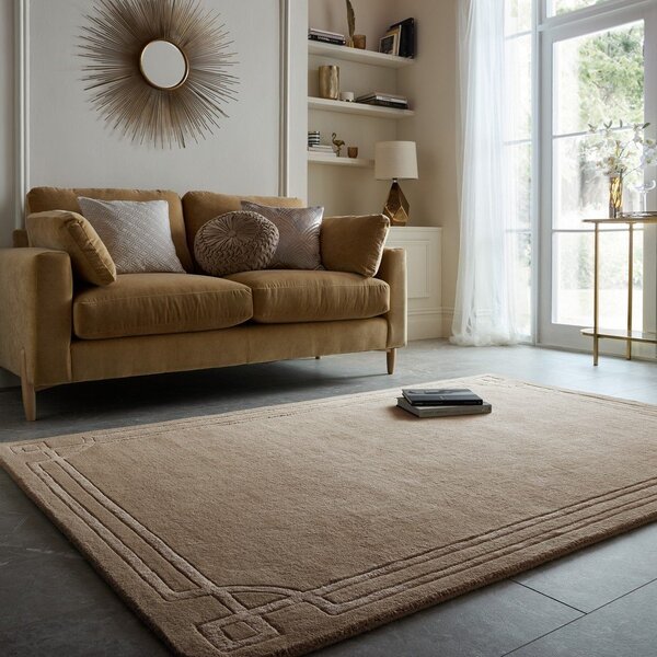 Tappeto marrone in lana tessuto a mano 200x290 cm Gatsby – Flair Rugs