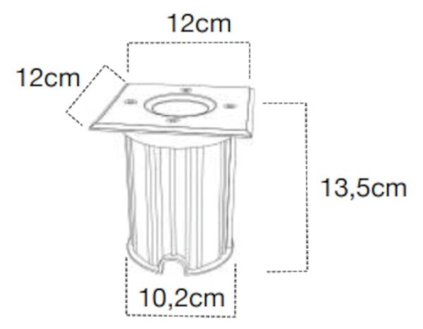 Incasso terra lampadari bartalini inran q gu10 led ip65 acciaio vetro - Lampadari Bartalini Gesso