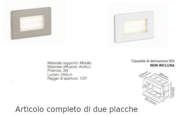 Segnapasso incasso lampadari bartalini egarevoc 503 cct led ip65 metallo acrilico - Lampadari Bartalini Gesso