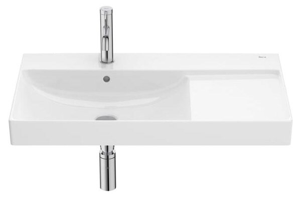 Lavabo Roca Ona, dimensioni 80 x 46 cm, asimmetrico con lavabo posizionato a sinistra