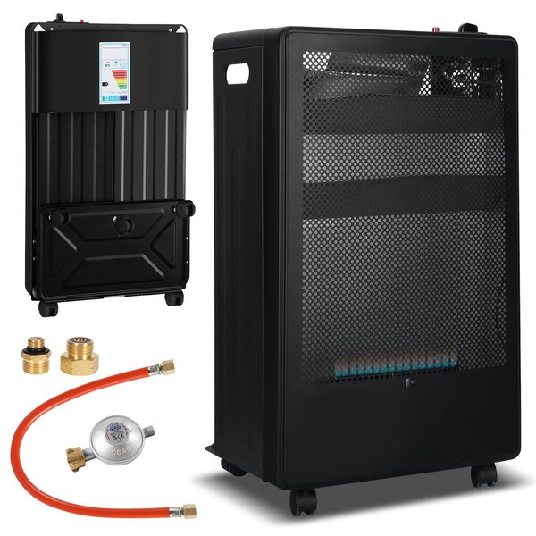 Stufa a gas pieghevole Vigevee, dotata di sistema di sicurezza anti-ribaltamento, rilevatore di fiamma e potenza di 3,8 kW