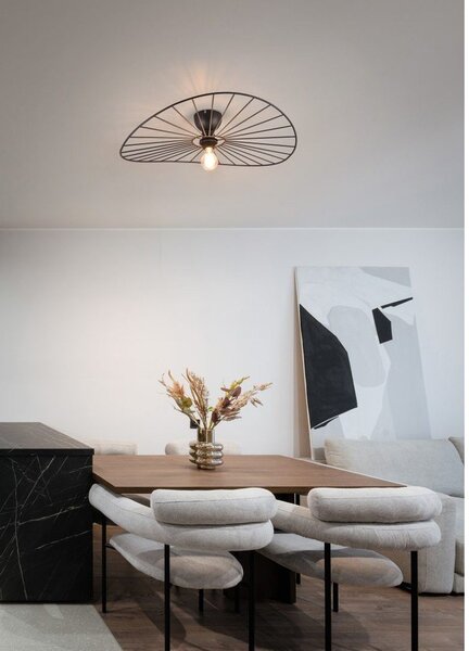 Nero opaco apparecchio da soffitto ø 60 cm Chapeau - Reality