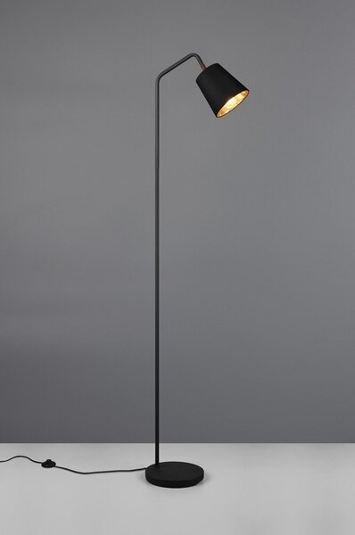 Lampada da terra nera con paralume in tessuto (altezza 148 cm) Buddy - Reality