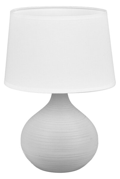 Lampada da tavolo bianco-marrone in ceramica e tessuto, altezza 29 cm Martin - Reality